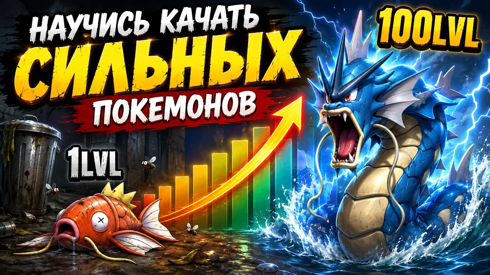 Динамичная обложка о прокачке сильных игровых персонажей